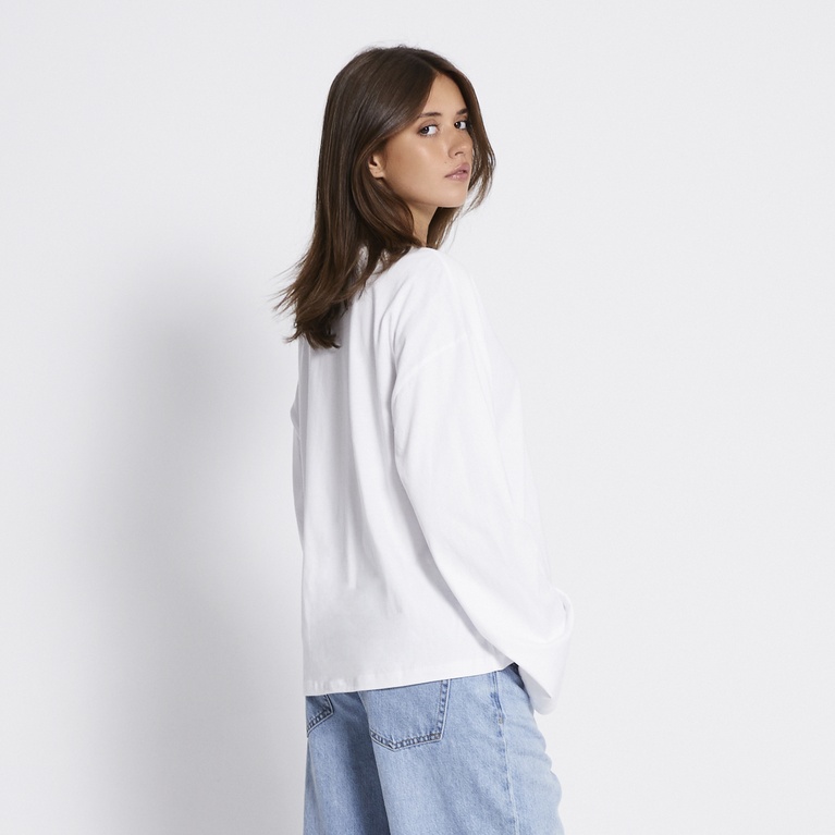 Oversized longsleeve-tee "Bree" White